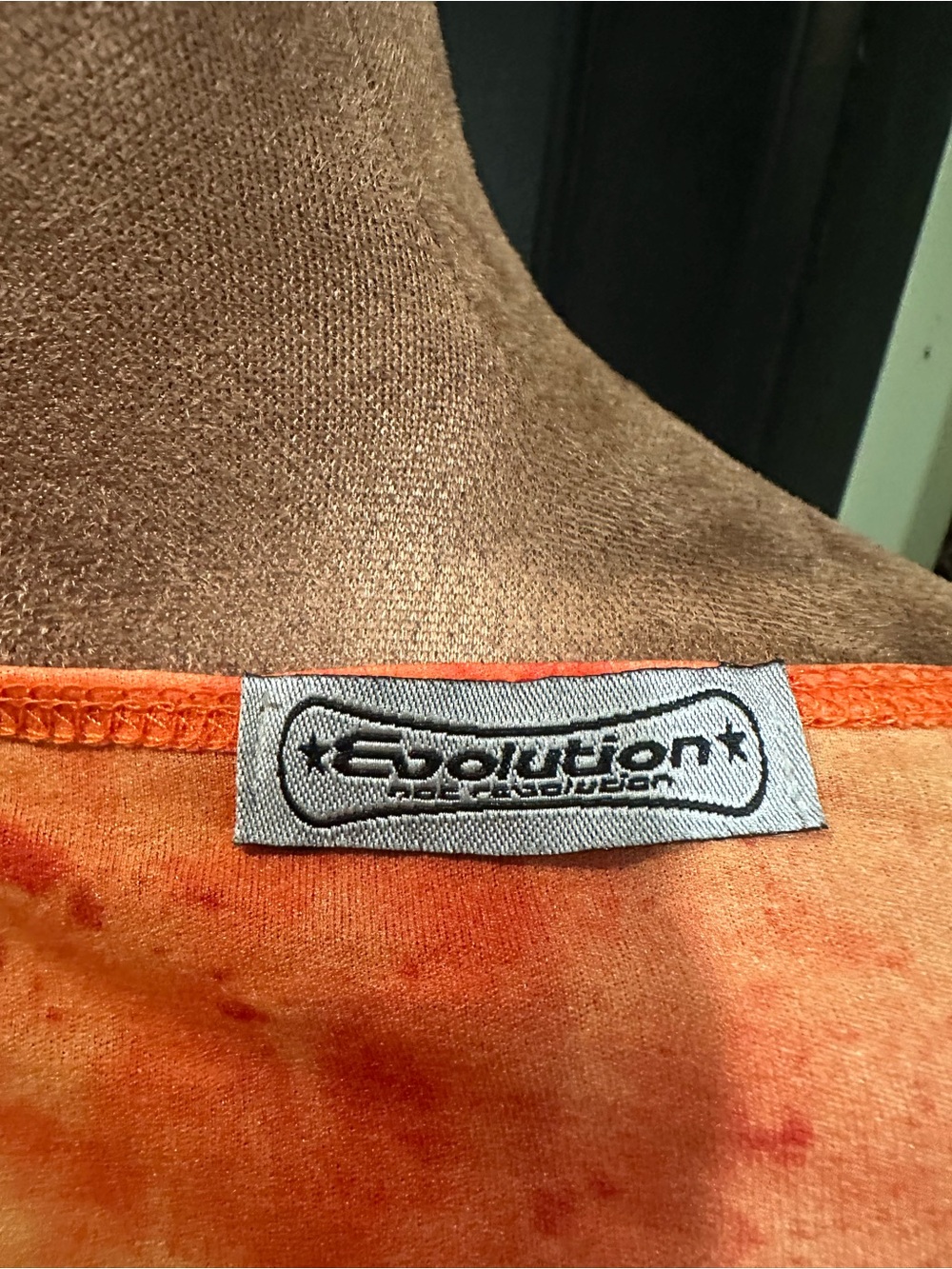 Evolution Fire Red & Orange Ruched Rave Top – Size Small - Picture 8 of 9